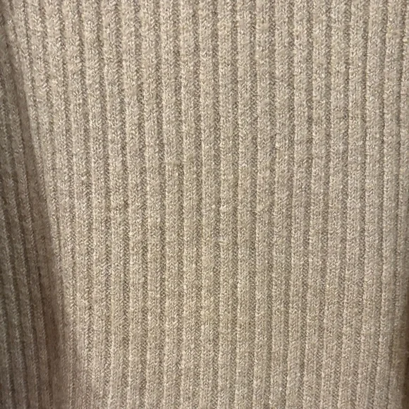 Women's Tan Deep V-Neck Sweater - Picture 13 of 13